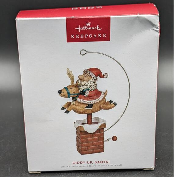 Santa Christmas Ornament Hallmark Keepsake as 2022 Giddy Up Holiday Festive - Picture 1 of 7